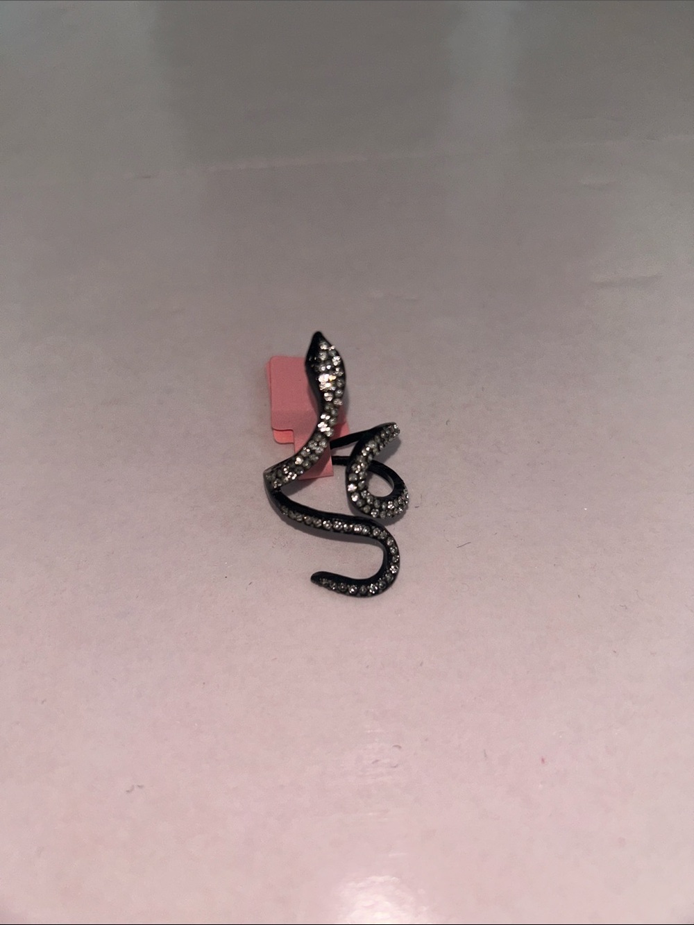 Black Crystal Snake Ring - Women Jewelry